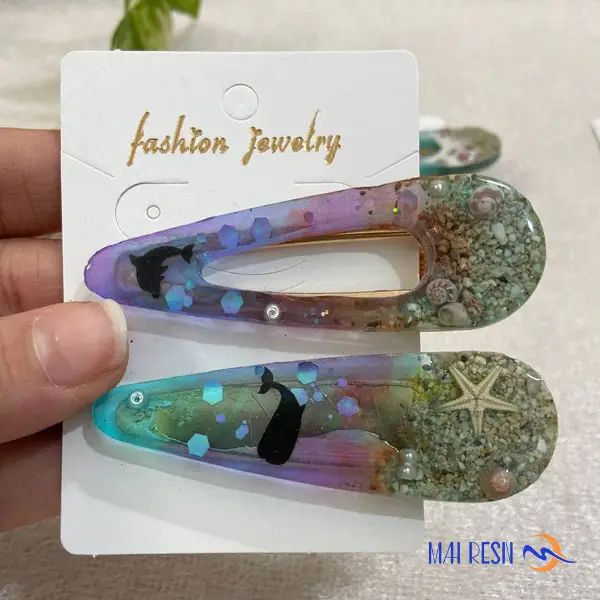 گیره مو رزینی طرح دریای شفاف