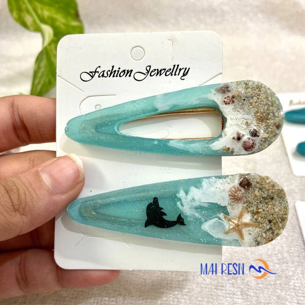 گیره مو رزینی دریای فیروزه ای